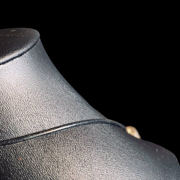 Artisan Blue Beaded Necklace Brass Accents Leather Cord Boho Tribal Vintage Look - Picture 9 of 9